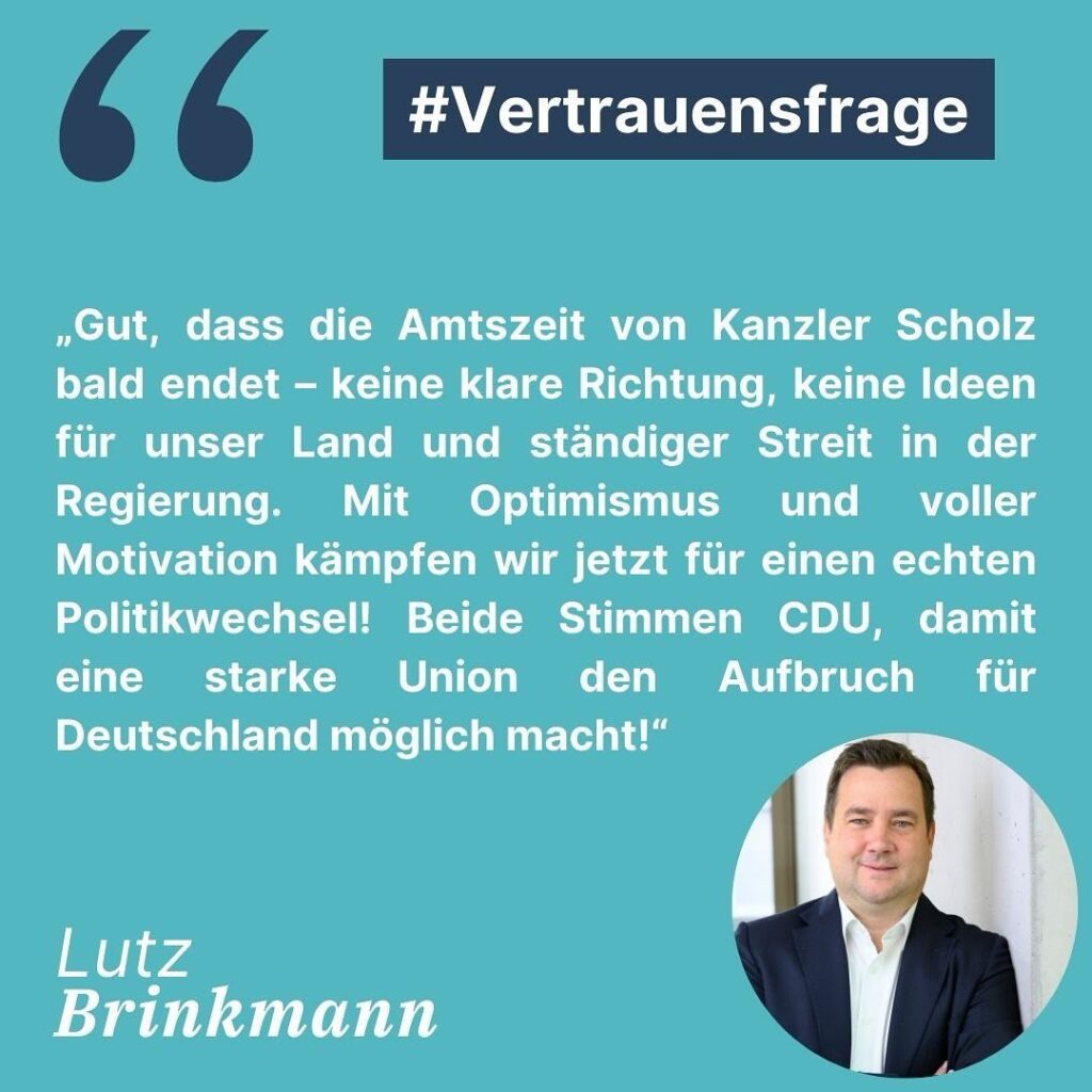 Es ist an der Zeit, dass die Politik im Bund die Menschen wieder ernst nimmt, ihnen auf Augenhöhe begegnet und ihnen zudem mehr Freiheit zutraut.